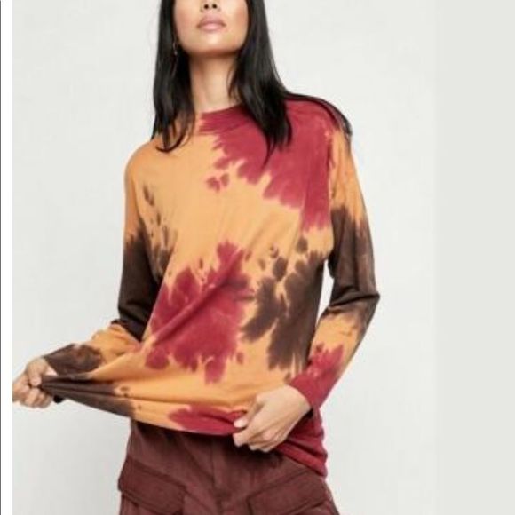 ✨Free People✨Tie Dyed Long Sleeves Tee🍁 - Picture 1 of 10